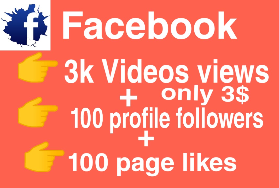 I will Promote 3000+ views + 100 profile followers + 100 page likes