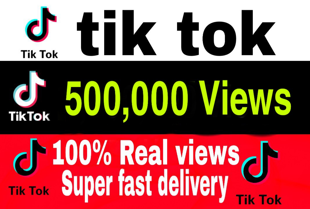 I will give you 500,000+ TikTok Views Non Drop & High Retention – Instant Start