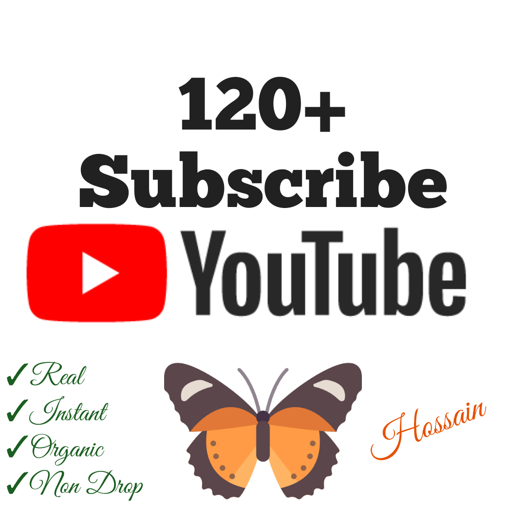 Add 120+ YouTube Subscribers with high quality promotion, real, non dropped and work instantly.