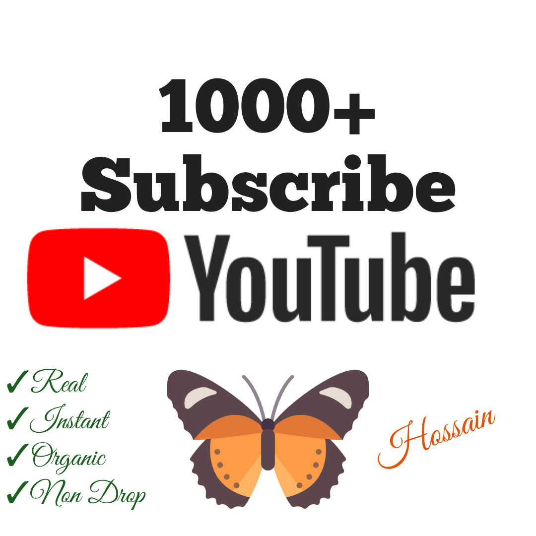 Add 1000+ YouTube Subscribers  with high quality promotion, Real, Non Dropped and work instantly.