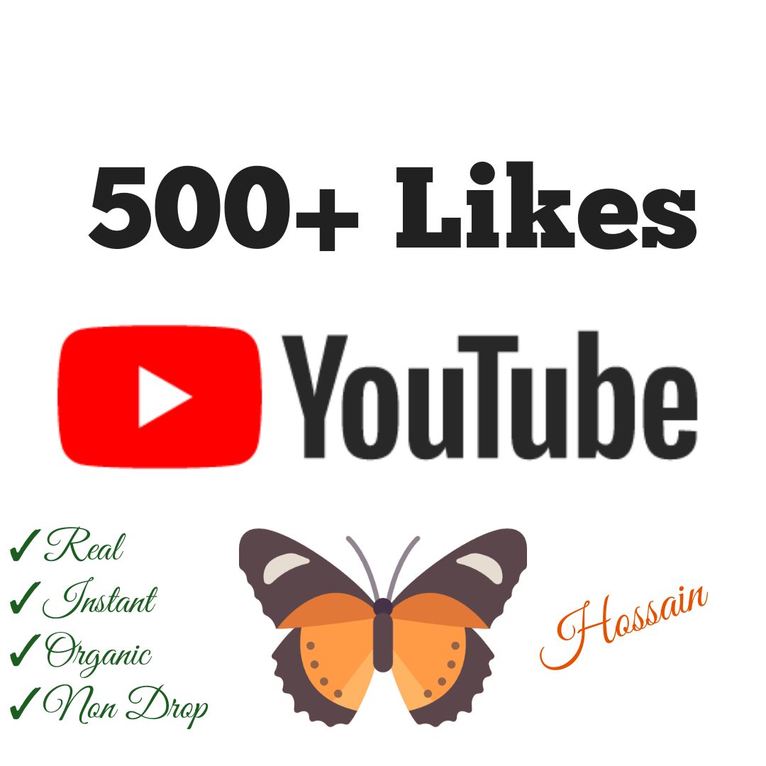 Add 500+ YouTube Likes with high quality promotion, real, non dropped and work instantly.