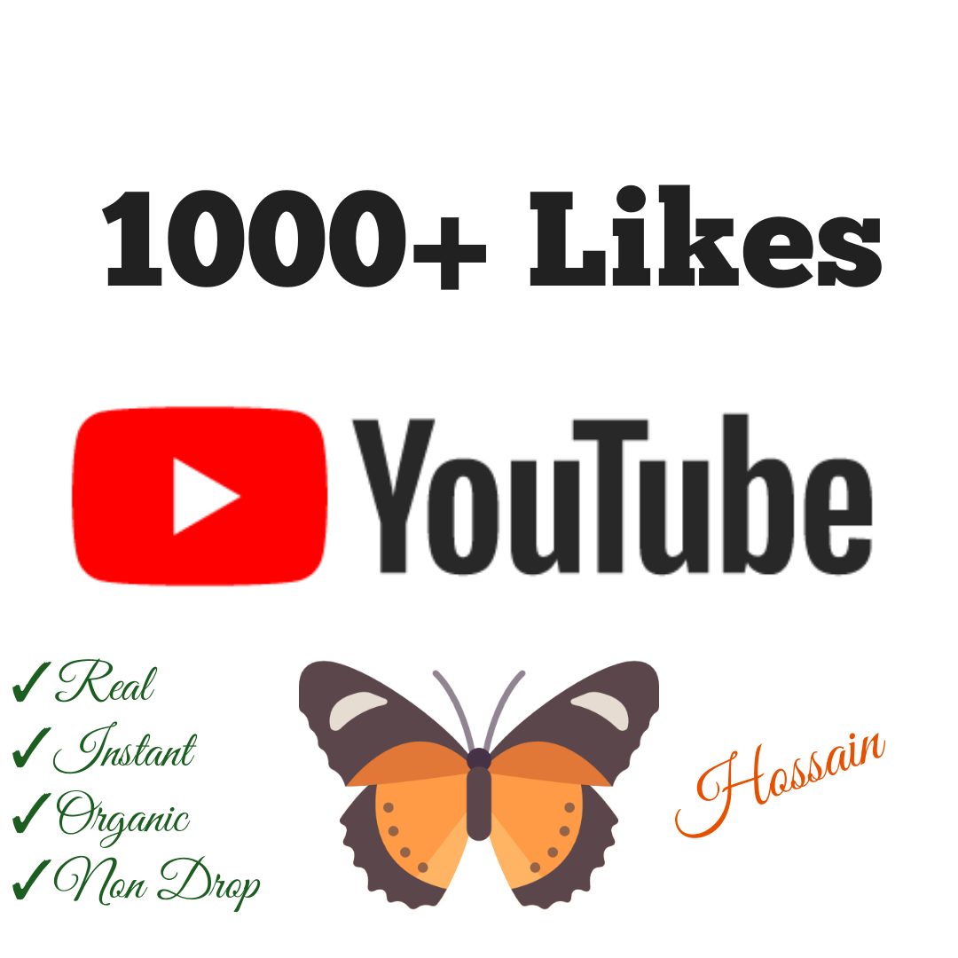 Add 1000+ YouTube Likes with high quality promotion, real, non dropped and work instantly.