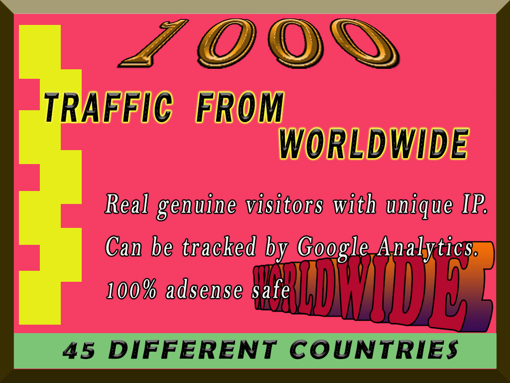 I will drive 1000k real traffic from worldwide