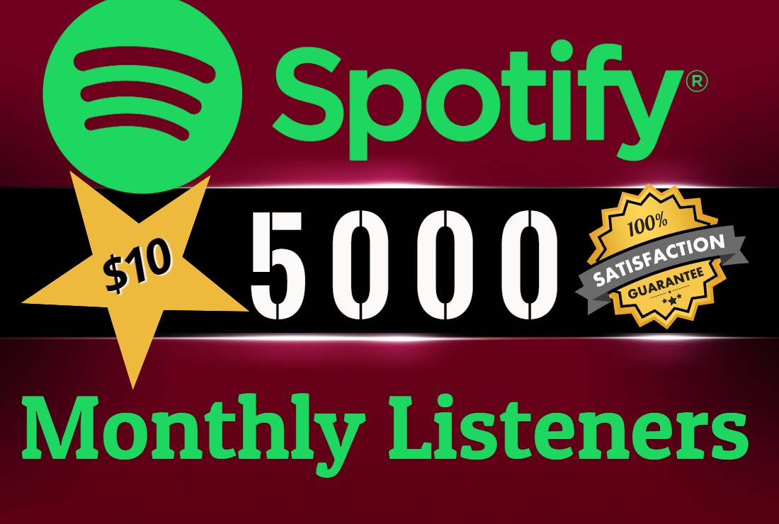 Get ORGANIC 5000 SPOTIFY Monthly LIsteners From USA HQ Accounts, Real Active Users 100% NON DROP.