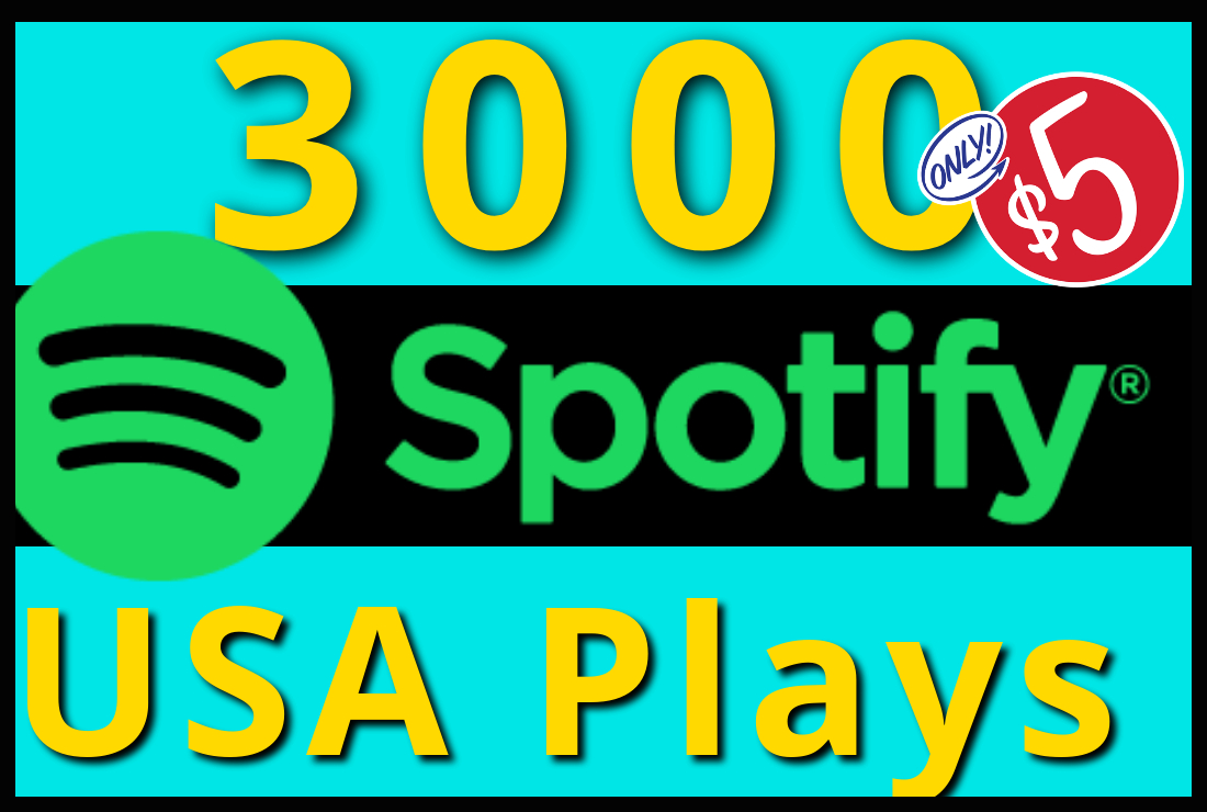 I will provide you HQ 3000 spotify USA plays