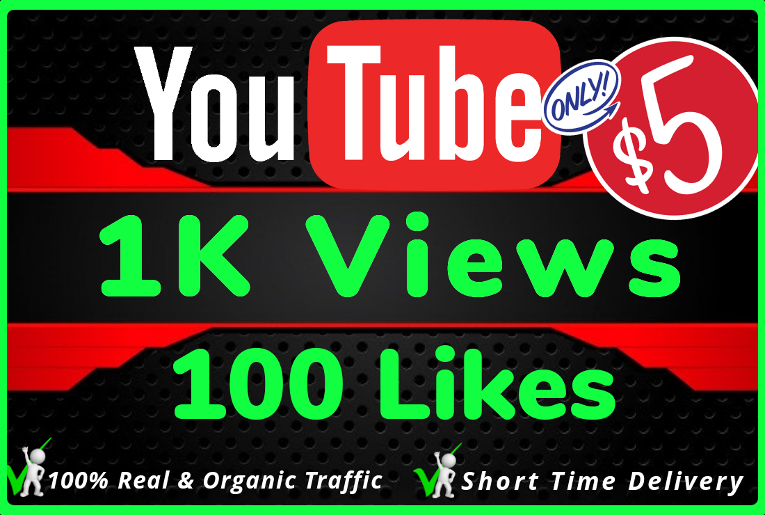 I Will Do HQ NON DROP 1000 Youtube Views and 100 likes