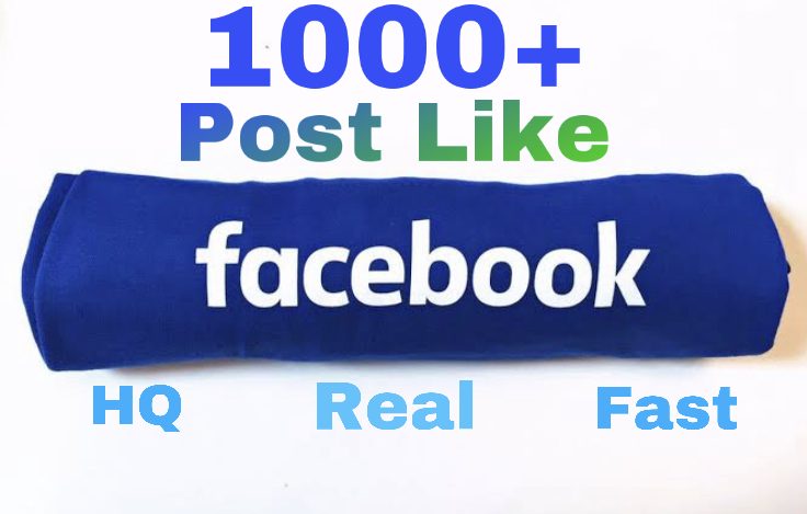 I will add 1000+ Facebook Post Likes Instantly !! 100% High Quality & Supper Fast !!