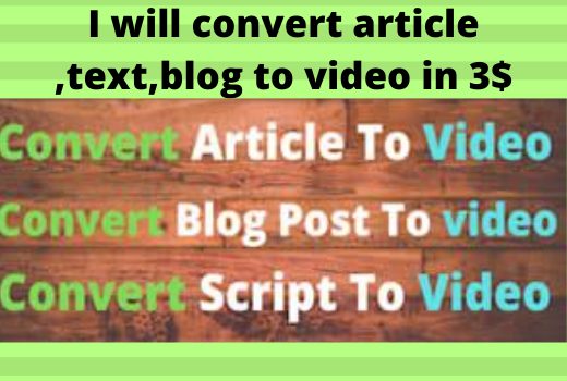 I will convert article,blog,text into video