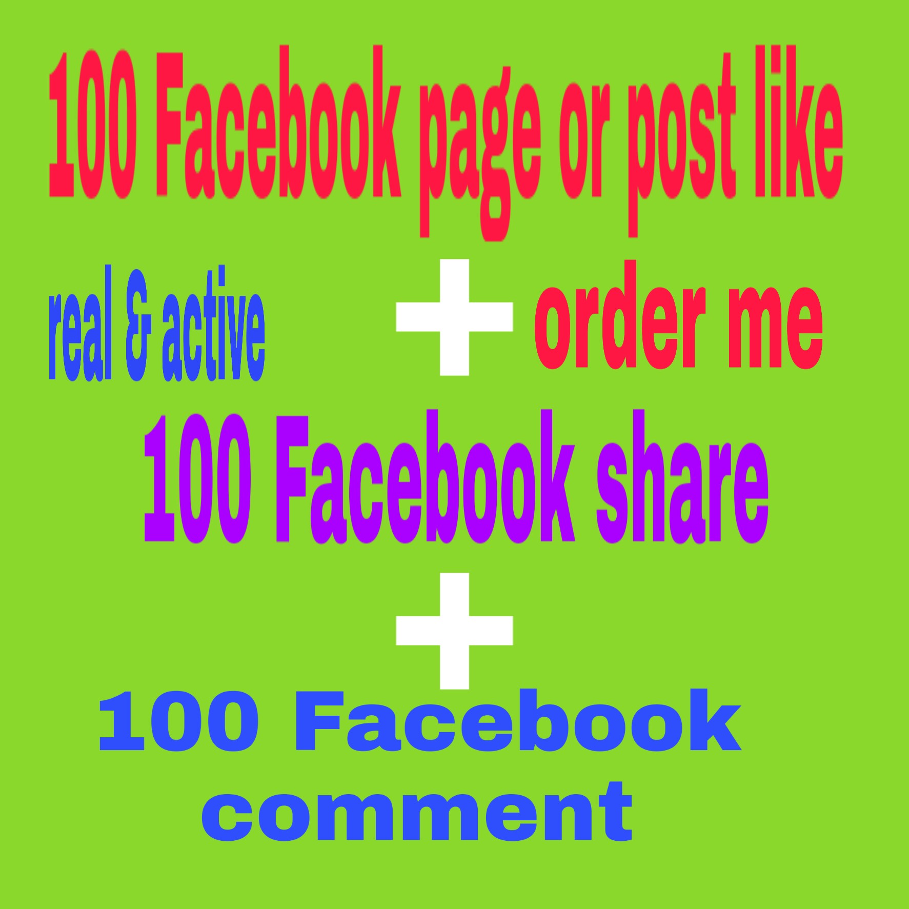 Facebook page like,post like, share and comments  sell