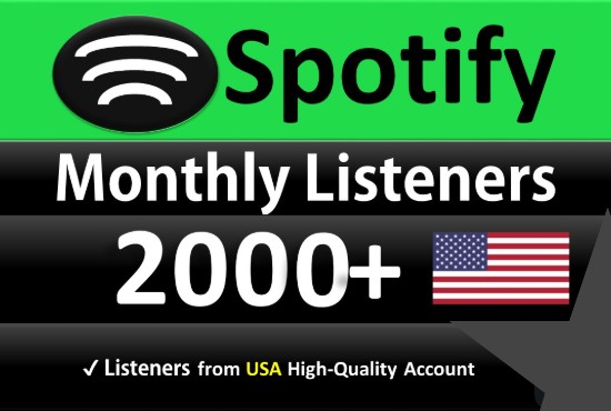 Add HIGH-QUALITY 2000 Spotify Monthly Listeners