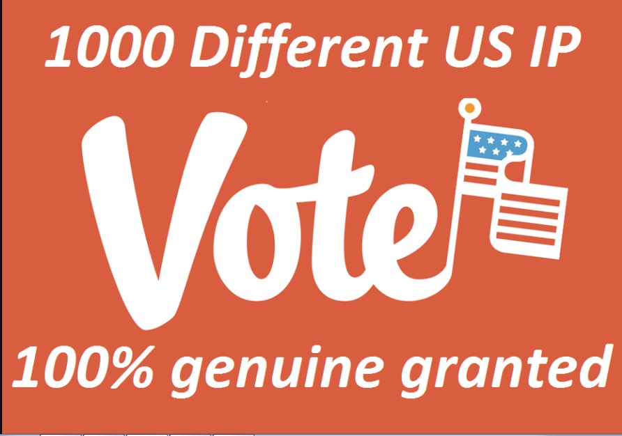 Promote you 1000 Guaranteed Different IP Votes In Your Voting Contest