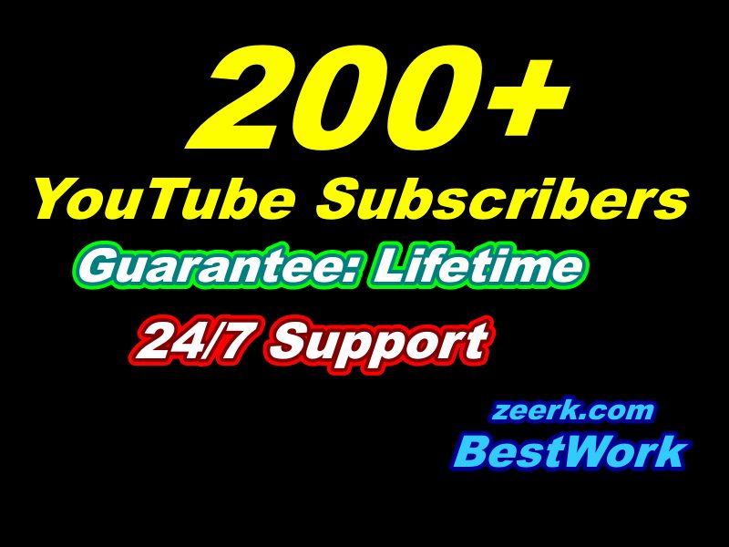 I will Add 200 Youtube Subscribers for your YouTube channel