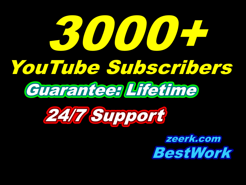 I will give you 3000 Youtube Subscribers for your YouTube channel