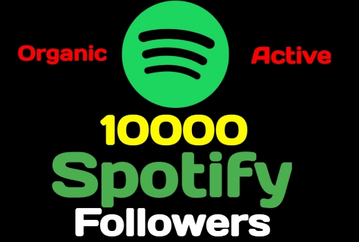 10000+ Spotify artist or playlist followers, high quality, active user, non-drop, and lifetime guaranteed