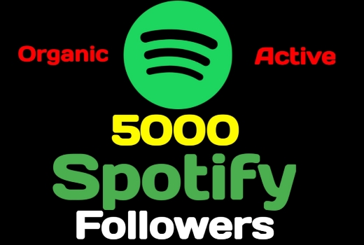 I will give you 5000+ Spotify artist or playlist followers, high quality, active user, non-drop, and lifetime guaranteed