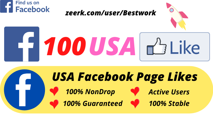 I will Add 100 USA Facebook Page Likes NonDrop Lifetime Guaranteed