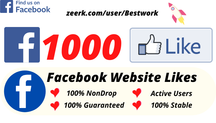 I will Add 1000 Facebook Website Likes NonDrop Lifetime Guaranteed