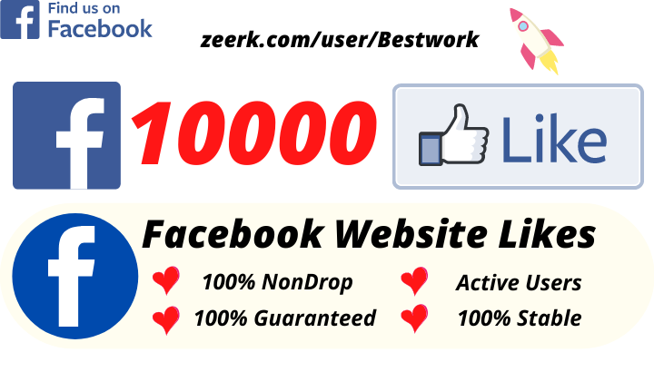 I will Add 10000 Facebook Website Likes NonDrop Lifetime Guaranteed