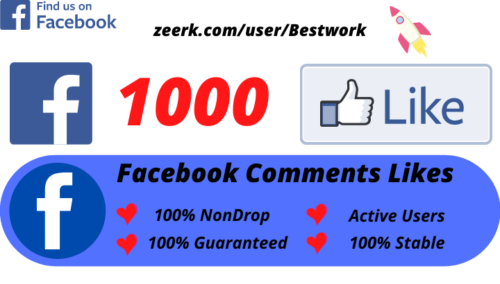 I will Add 1000 Facebook Comments Likes NonDrop Lifetime Guaranteed
