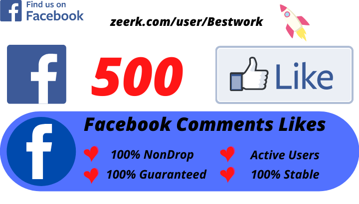 I will Add 500 Facebook Comments Likes NonDrop Lifetime Guaranteed
