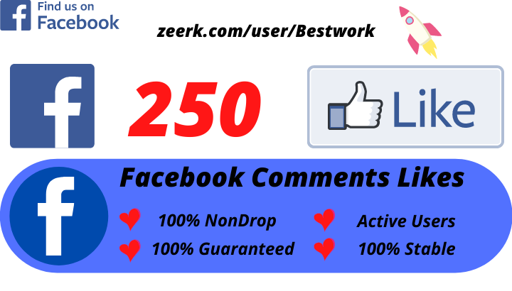 I will Add 250 Facebook Comments Likes NonDrop Lifetime Guaranteed
