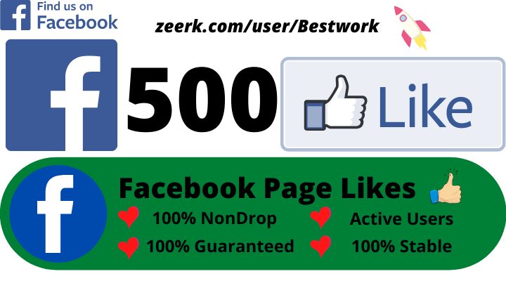 I will Add 500 Facebook Page Likes Permanent non-drop Lifetime Guaranteed