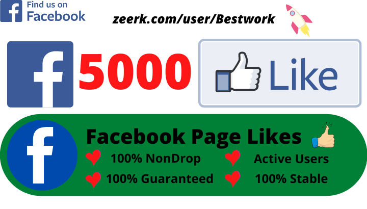 Add 5000 Facebook Page Likes Permanent Non-drop Lifetime Guaranteed
