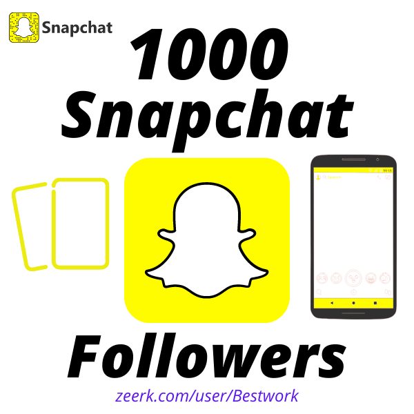 I will Provide 1000 Snapchat Followers High-Quality Lifetime Guarantee