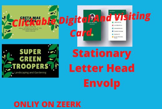 Clickable Digital and visiting Card ,statiinary