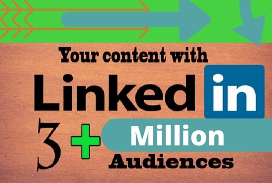 I will promote your content with 3 million linkedin audience