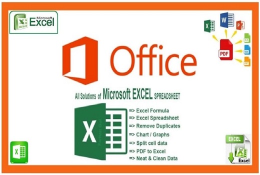 I will do Microsoft Excel spreadsheet, charts, graphs, table, formula, data entry on Microsoft office