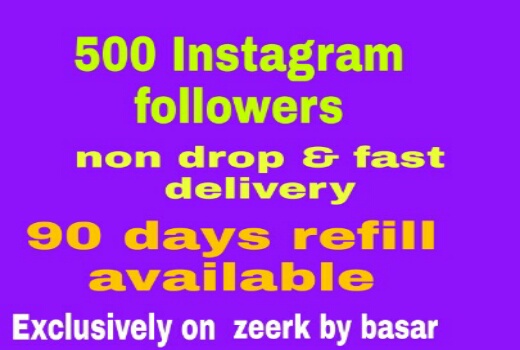 500 Instagram followers non drop and fast delivery