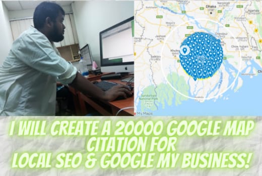 I will create a 20,000 google map citation, local SEO, and my business