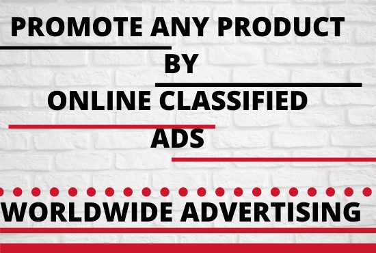 I will promote your product by online classified ads