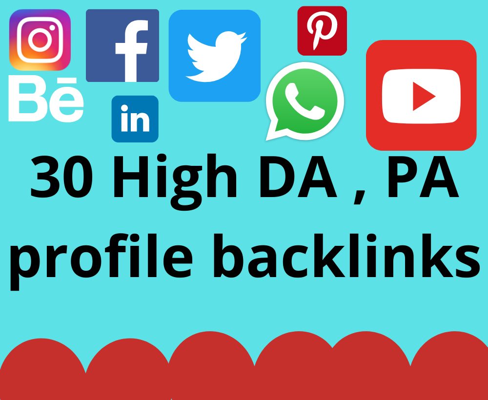 I will Create 30 High Authority Social profile creation backlinks building