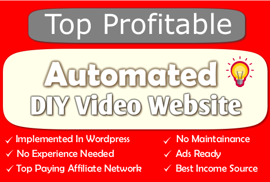 100% Automated DIY Website – Top Profitable Niche – Huge Potential – Newbie Friendly Website – Easy to Manage.