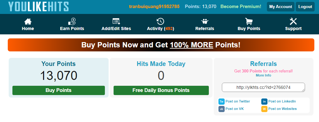 10000 to 12000 YoulikeHits points for 6$ only the best on Zeerk