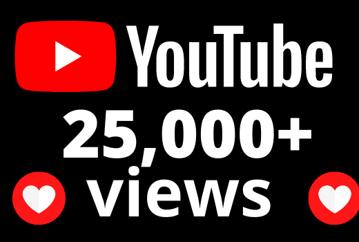 I will add 25,000+ YouTube views OR 25k VIEWS