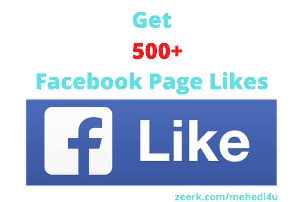 I will give 500+ real Facebook Page Likes || 100% original || Permanent