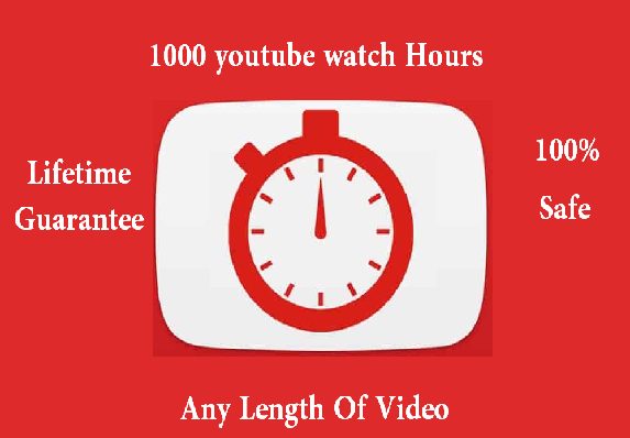 i will give you 1000 youtube real Watchtime Lifetime Guarantee