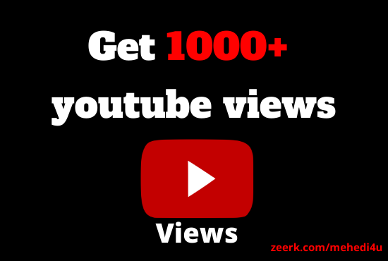 I will provide 1000+ youtube permanent views || 100% original || Non-Drop