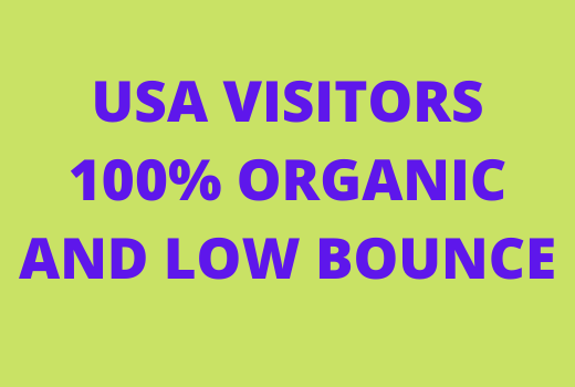 I will send low bounce organic web traffic, from USA