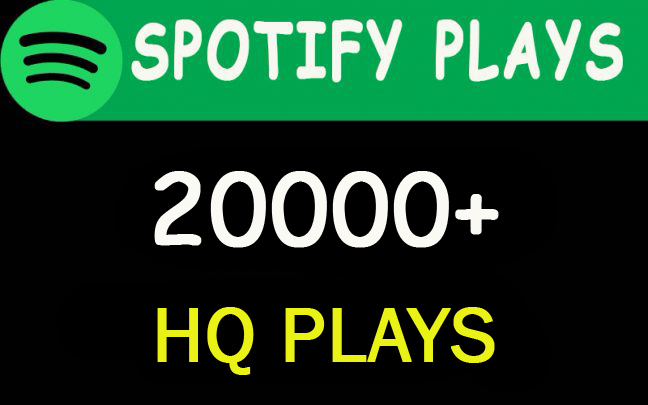 20,000 HQ Spotify Music plays lifetime guarantee