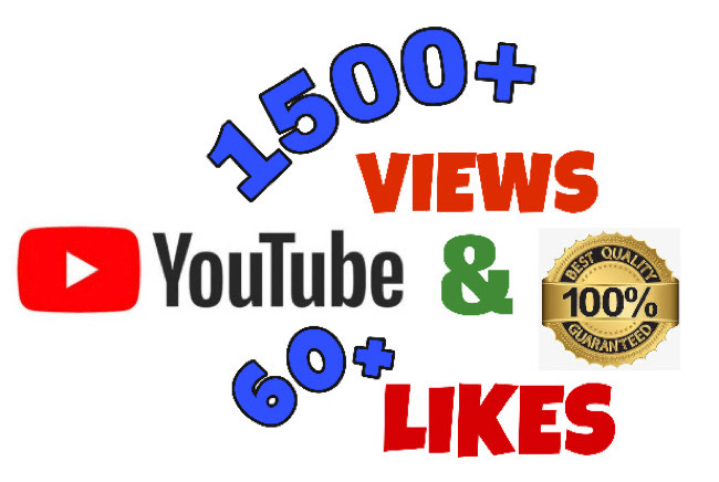 I will add 1500+ Views & 60+ Likes on youtube post. High Quality.