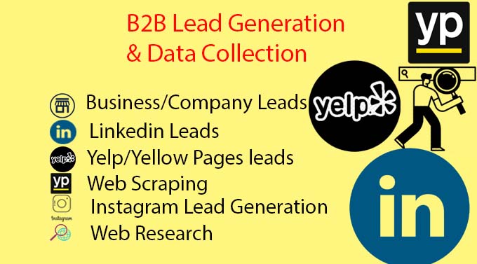 I will do b2b lead generation, b2b Linkedin lead generation, data entry, web research
