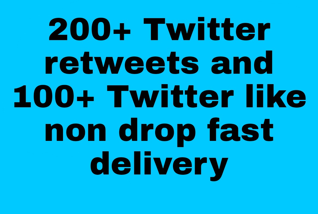 I will get you 200+ Twitter Retweets and 100+ twitter like high quality and fast delivery