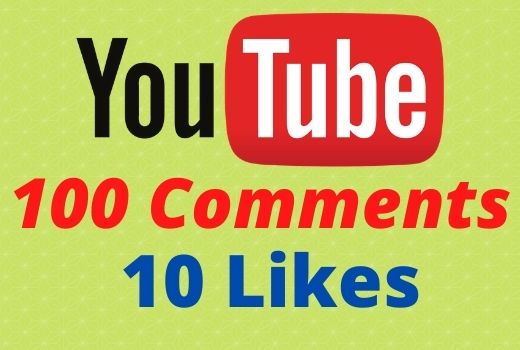 Get 100 Youtube Comments and 10 Likes Non-drop Lifetime Guaranteed.