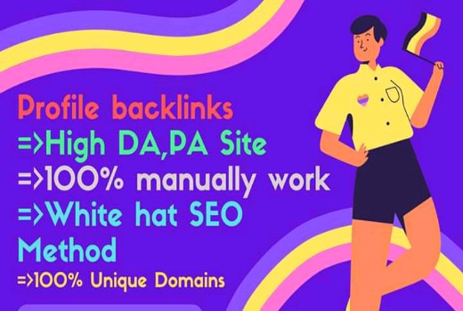 I will create manually  300 profile backlink with high DA PA website