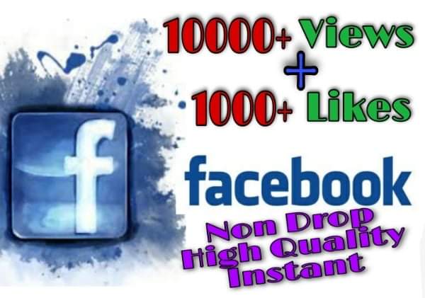 I will provide 10000+ Views and 1000+ Likes on Facebook!! Fast and HQ!!