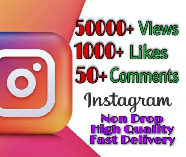 I will provide 50000+ Views and 1000+ Likes and 50+ Comments on Instagram!! Fast and HQ!!